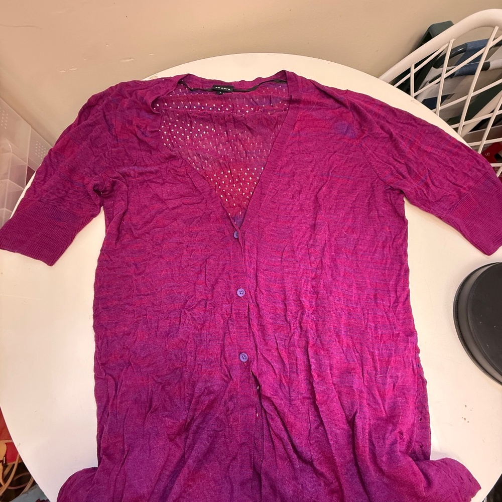TORRID Womens Long Cardigan Short Sleeve PINK/Purple Size 2